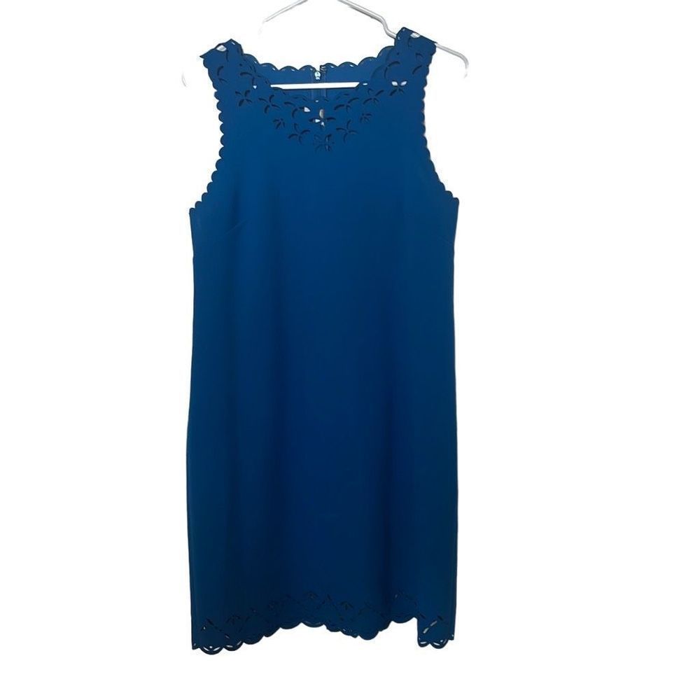 J. Crew Blue Scalloped Mini Dress